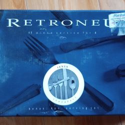RETRONEU 44 Piece Stainless Silverware Set
