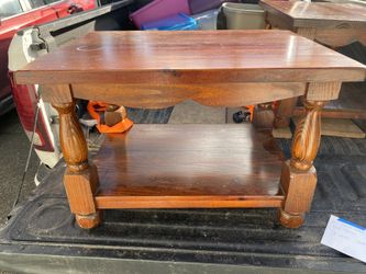 Antique solid wood end tables