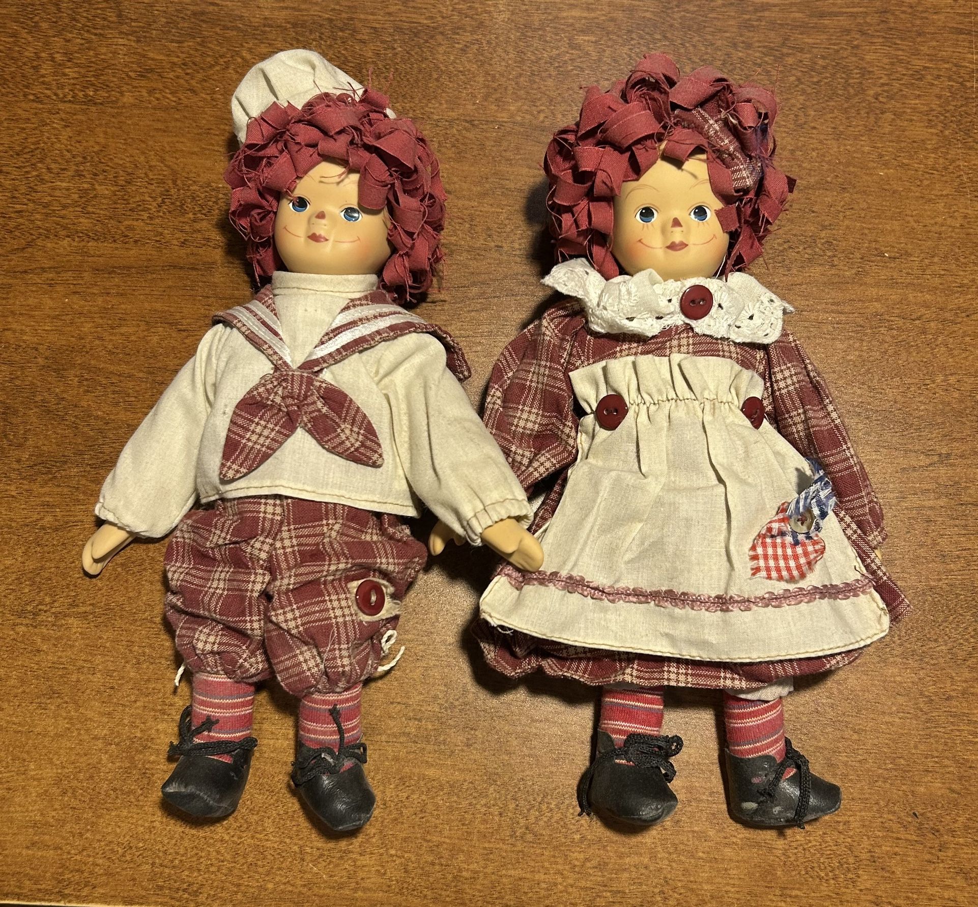 10” PORCELAIN RAGGEDY ANN/ANDY