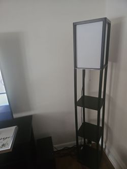 Floor Lamp with Built-In Shelves
