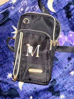 Black Mini Crossbody Phone Bag Letter M