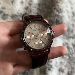 Brown Leather Anne Klein Watch