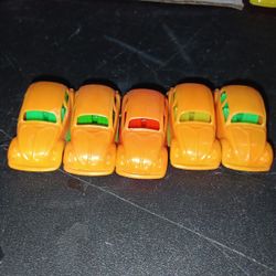 Lot Of 5 (2 INCH 1968 Volkswagen Beetle 1200 PEZ CGGC Italy 1/72 Plastic )