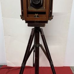 Antique EASTMAN VIEW NO. 2 Camera w WOLLENSAK VERITO 8 3/4 Lens + Tripod, Extras