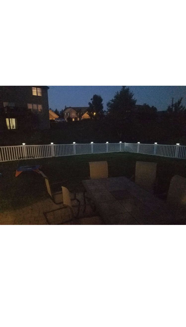 4x4 Outdoor White Deck Fence Post Pillar Cap LED Decor Light ( 12 Pcs Bundle) For 4x4 Vinyl Fence 