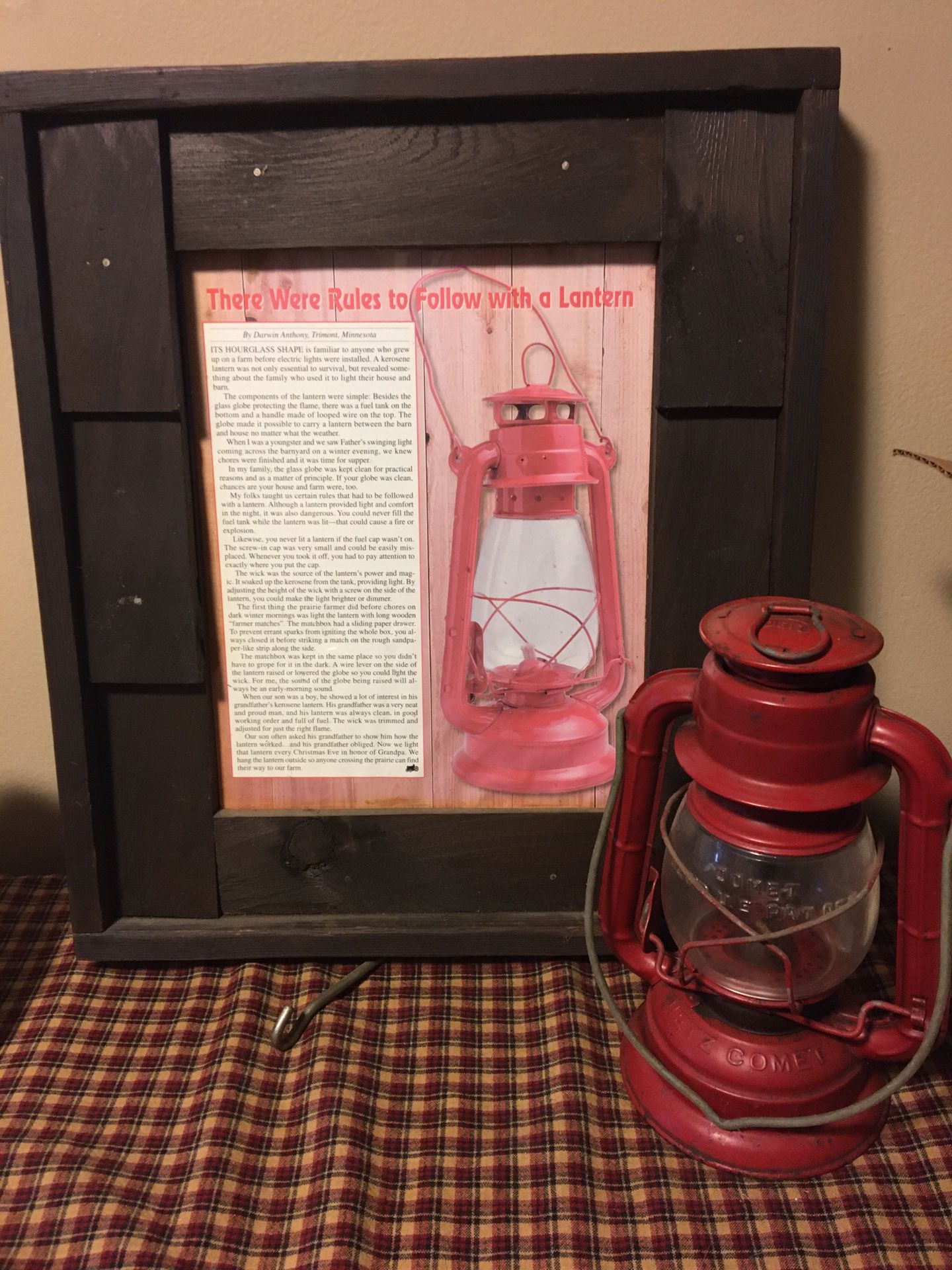 Dietz Lantern with Lantern Poem Plaque.