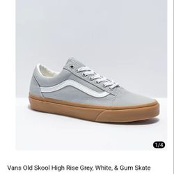 Vans Old Skool Grey, White and Gum Skate Shoes (8.5 Mens)