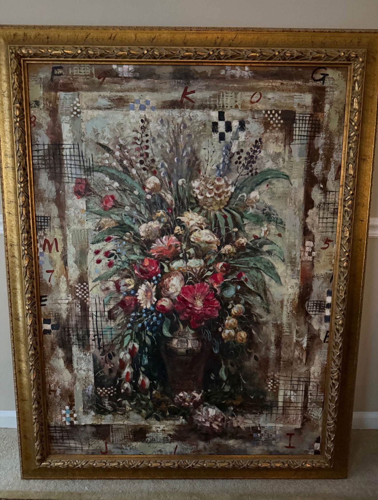 Huge oil painting 56 inch long, 44 inch wide