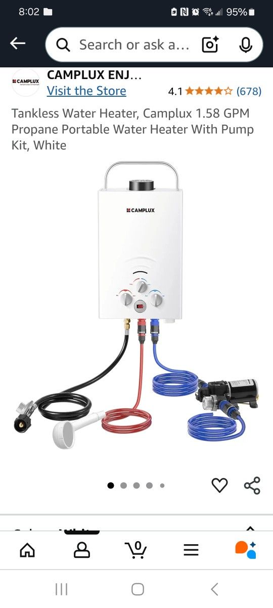 NEW camping/overlanding Portable Water Heater W Base