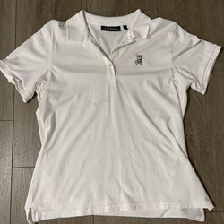 Womans White Psychk Bunny Polo
