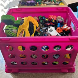 $15 Large Crate Of Hot wheels And Other Cars