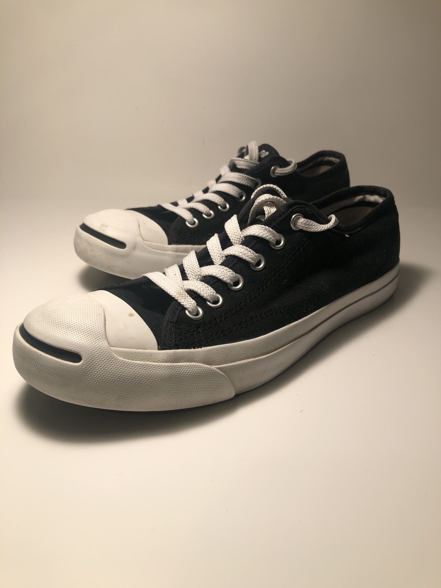 CONVERSE Jack Purcell Black White Canvas Women's Size 9 Tennis Shoes