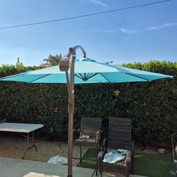 10" FT Offset Cantilever Market Umbrella Patio Color: Baby Blue Base Included 