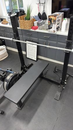 Rouge Squat Rack with Flat Bench