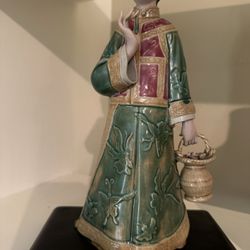 Vintage Chinese porcelain figurine, hand-painted and glazed