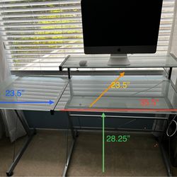 Meritline Frosted Glass Desk