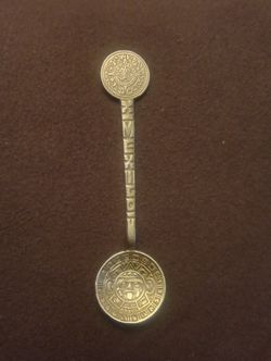  Hecho Mexico Vintage Aztec Spoon  