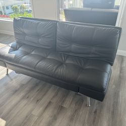 🛋️All Leather Ravenna Euro Lounger Couch- Futon 😎