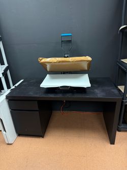 IKEA Malm Black-Brown Desk with Drawers