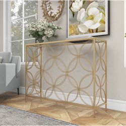Foldable Metal Entryway Console Table Gold Like New Condition $40
