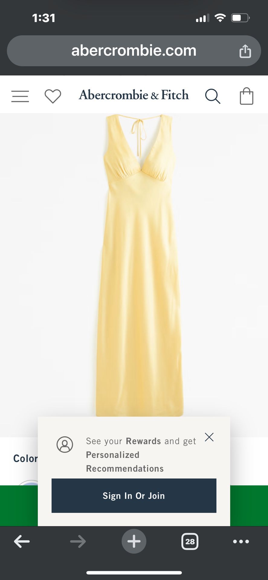 Abercrombie & Fitch - Plunge Cowl Back Maxi Dress