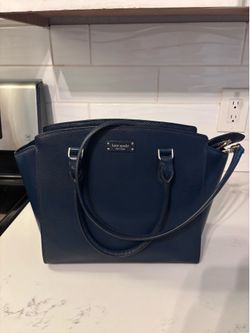 Kate Spade Jeanne Midnight Blue Leather Satchel With Detachable Shoulder Strap