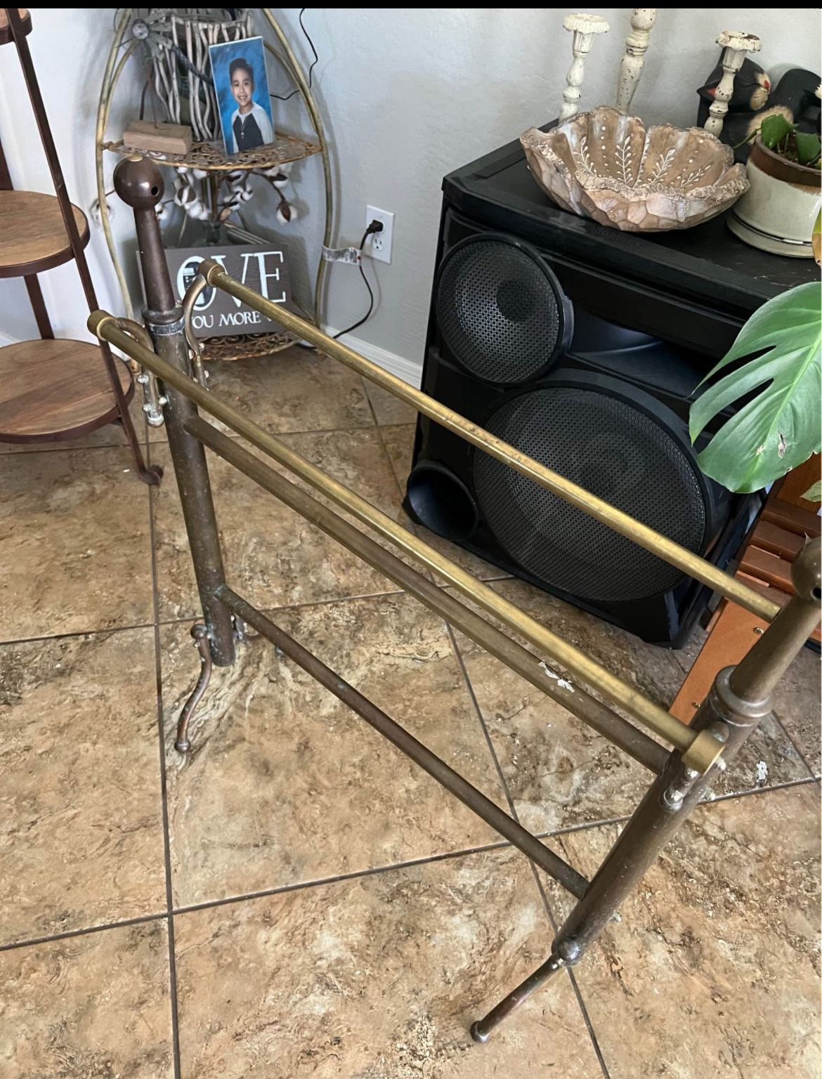 Large Brass Quilt Stand Blanket Holder