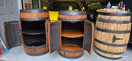 Whiskey Barrel Liquor Cabinet