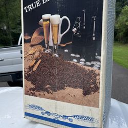 True Brew Homebrew Equipment Kit bottles and Keg.