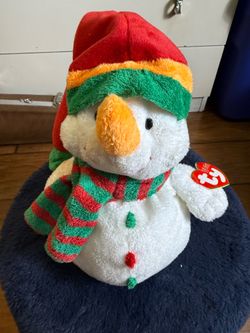 TY Pluffies Plush - MELTON the Holiday Snowman 9" MWMTs Stuffed Animal Toy Flaws as seen in the last picture