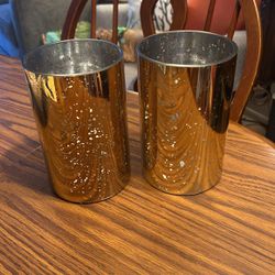 2 Mercury Glass  Vases/Candle Holders 