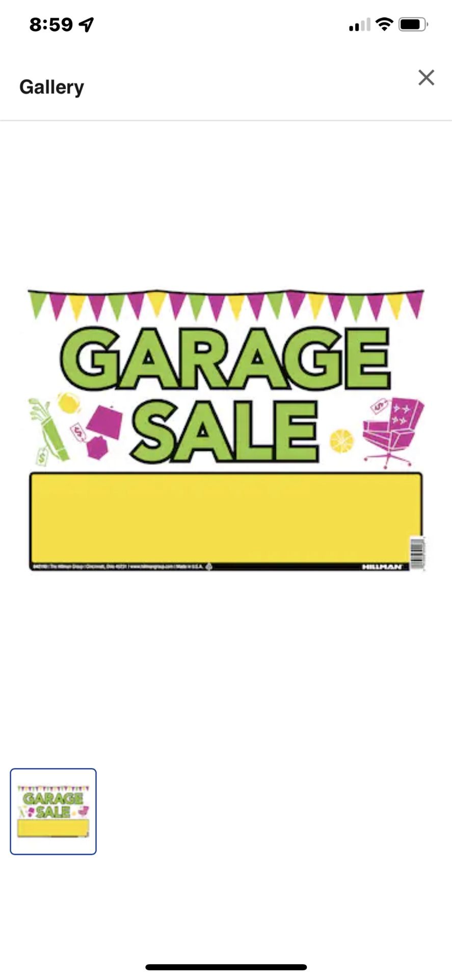 Garage Sale 8-6 Saturday