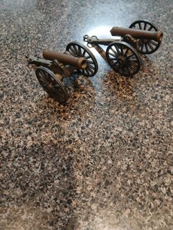 2 Brass Cast Iron Cannons