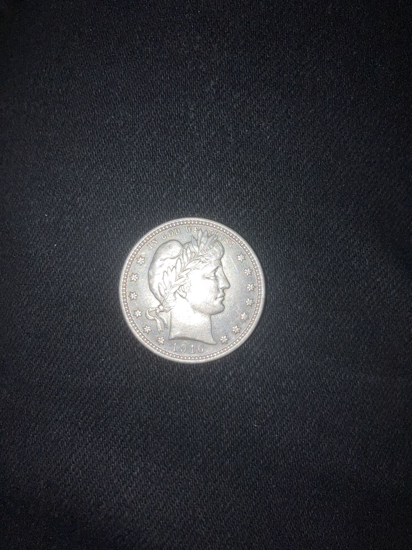1916 Real Silver Quarter Dollar Mint D