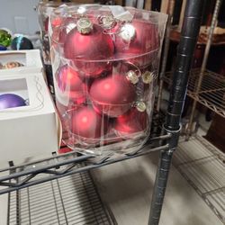 12 Glass Red Ornaments