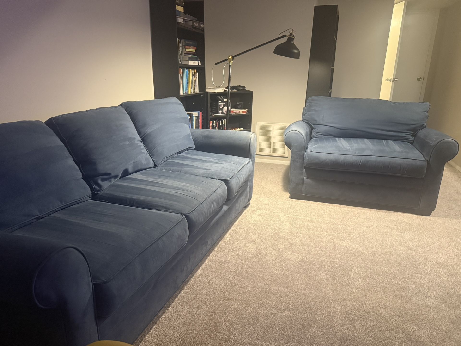 Blue Couch And Loveseat