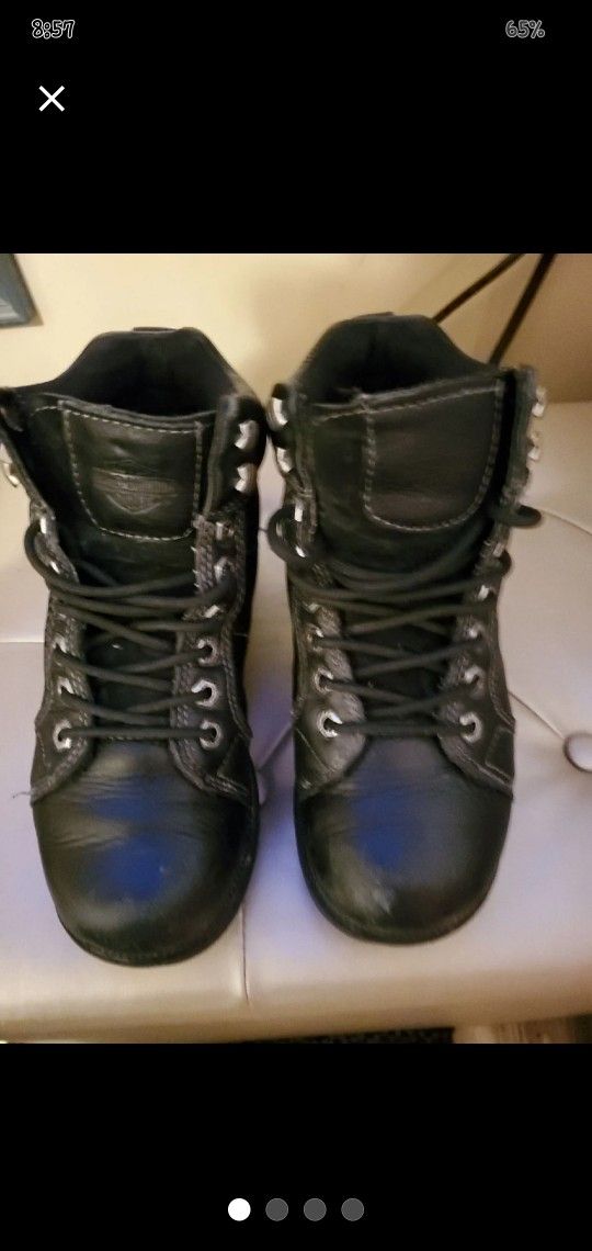 Harley Davidson Leather Combat Boots