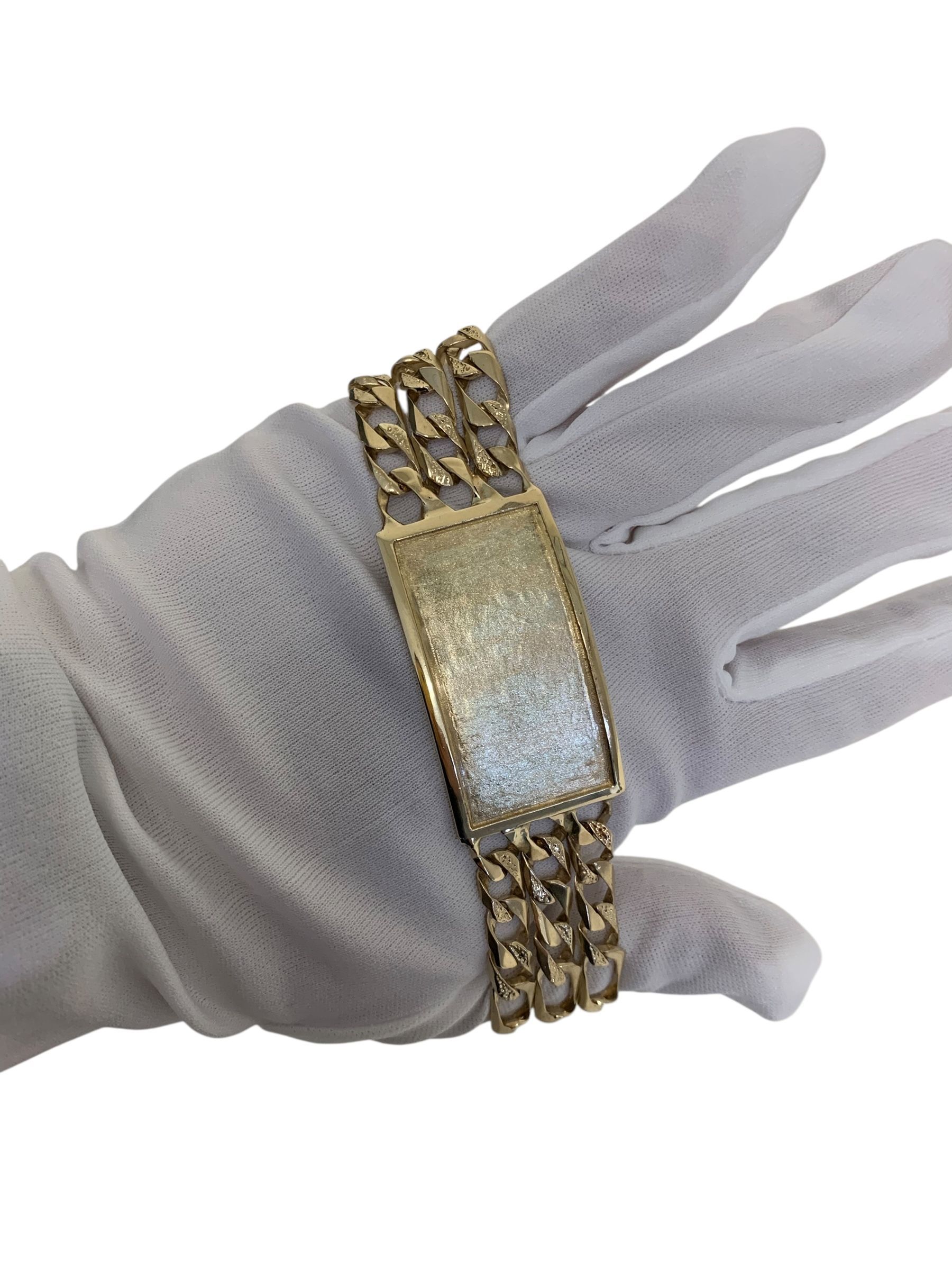 9.5" Mens gold I.D bracelet #30466