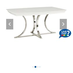 Dining Table with Chrome Hardware