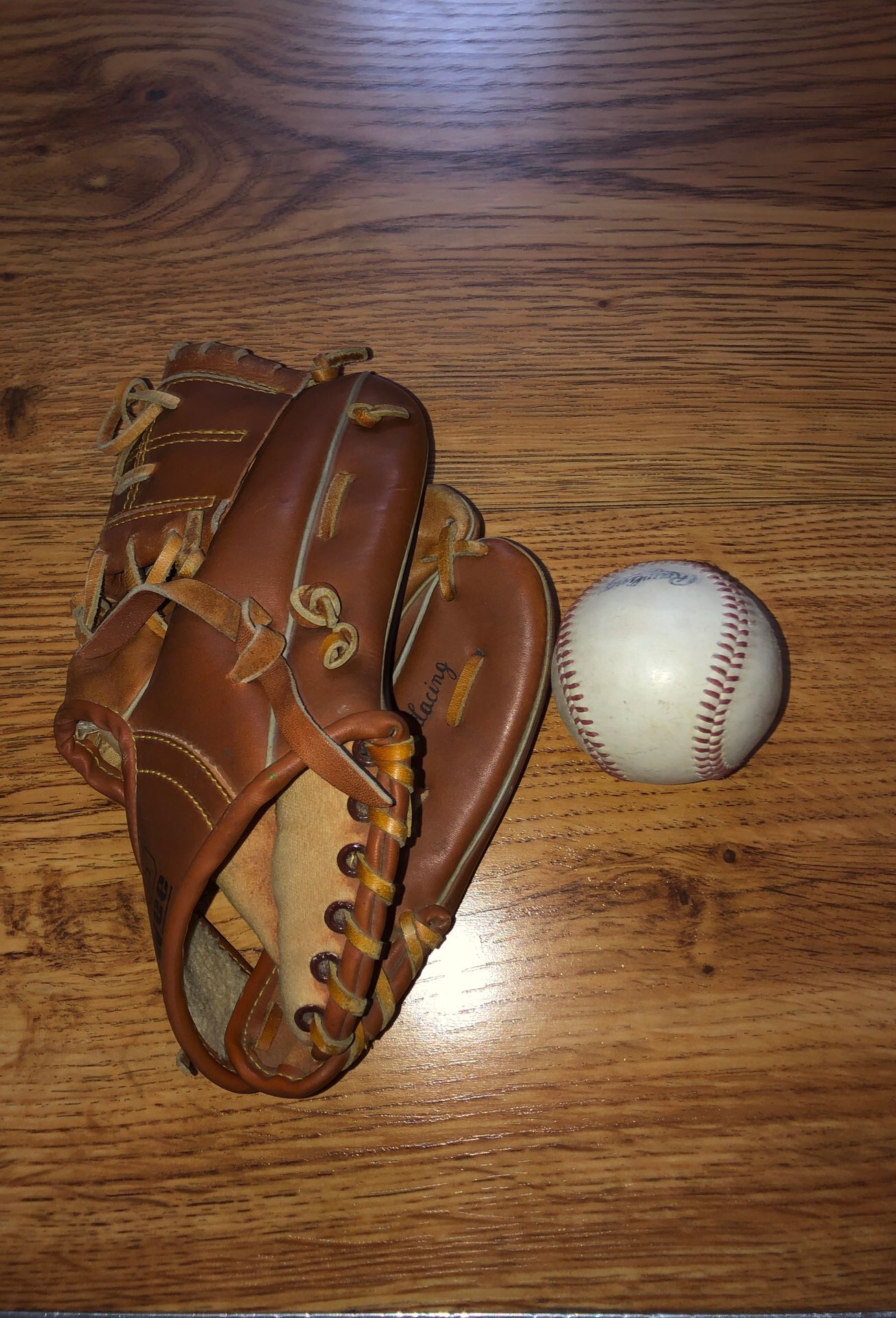 Junior Baseball Glove with Carolina League Rawlings Baseball