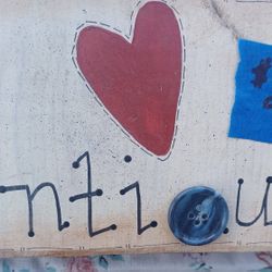 Wooden "Love Antiques" Sign 