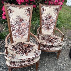 Antique floral Print Chairs