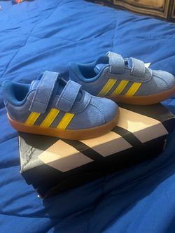 Adidas Kids Sneakers Blue Yellow Velcro