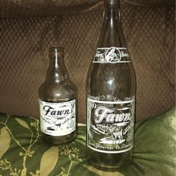 Two Vintage, Fawn Beverage  Bottles