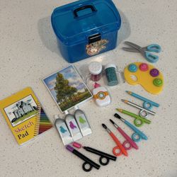 Miniature Art Set For 18” Doll Pretend Play Set OBO