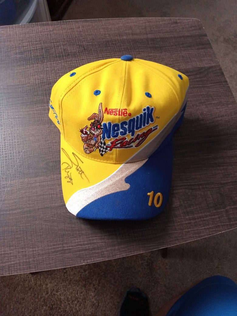 2000 Nestle Quick Hat Autographed By Scott Riggs