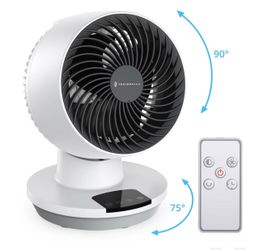 Taotronics Desk Fans for Bedroom, 12-Inch Powerful Airflow, 25db Quiet Table Air Circulator Fans for Whole Room, 160° Adjustable Tilt, 8-Hour Timer, P