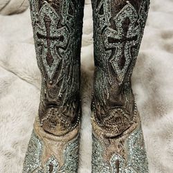 Corral Angel Wing Sequin Boots - Brand New