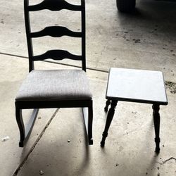 Cozy Black Rocking Chair And Table
