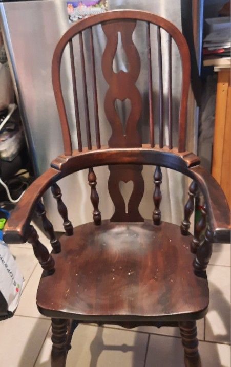Antique solid wood chair - $150